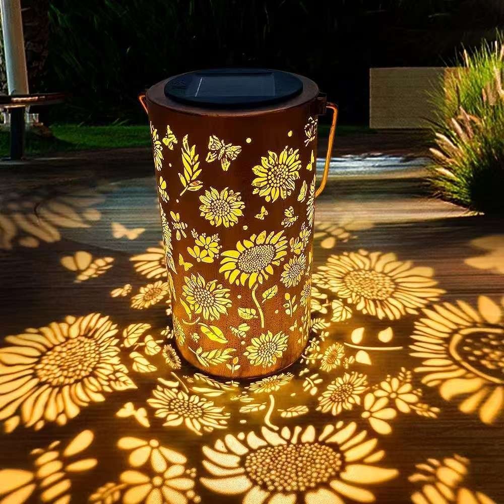 Outdoor Lighting Solar - Sonnenblumenlicht und Schattenlicht, wasserdichte Außenleuchte, solarbetrieben,