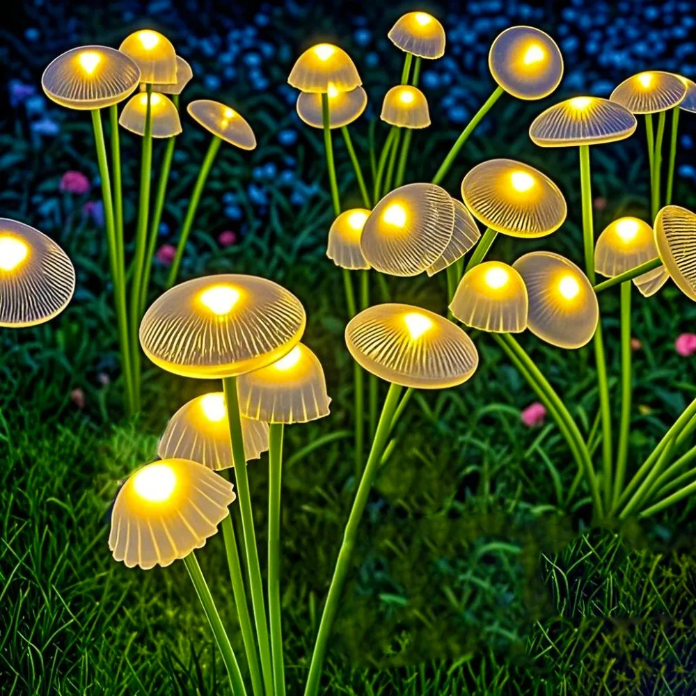 Outdoor Lighting Jellyfish - Dual-Modus LED Solar-Gartenleuchten Wasserdichtes Pilzdesign für