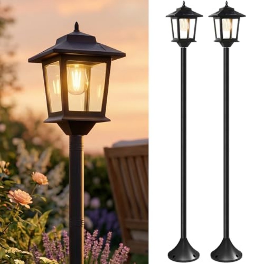 Outdoor Lighting Lamps - Solar-Pfostenleuchten für den Außenbereich, 2er-Pack 63