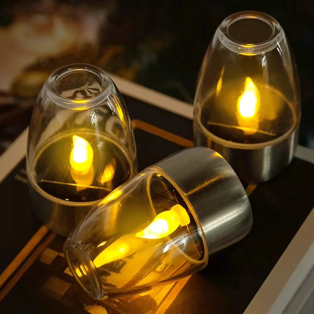 Outdoor Lighting Gazebo - LED Edelstahl Solar Kerze Lichter Außenterrasse