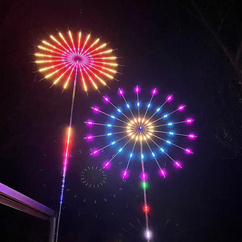 Outdoor Lighting Year Round - 2026 Neujahrs-Doppelseitige Programmierbare Feuerwerkslicht-Windmühle Rotierende LED-Stroboskoplampe