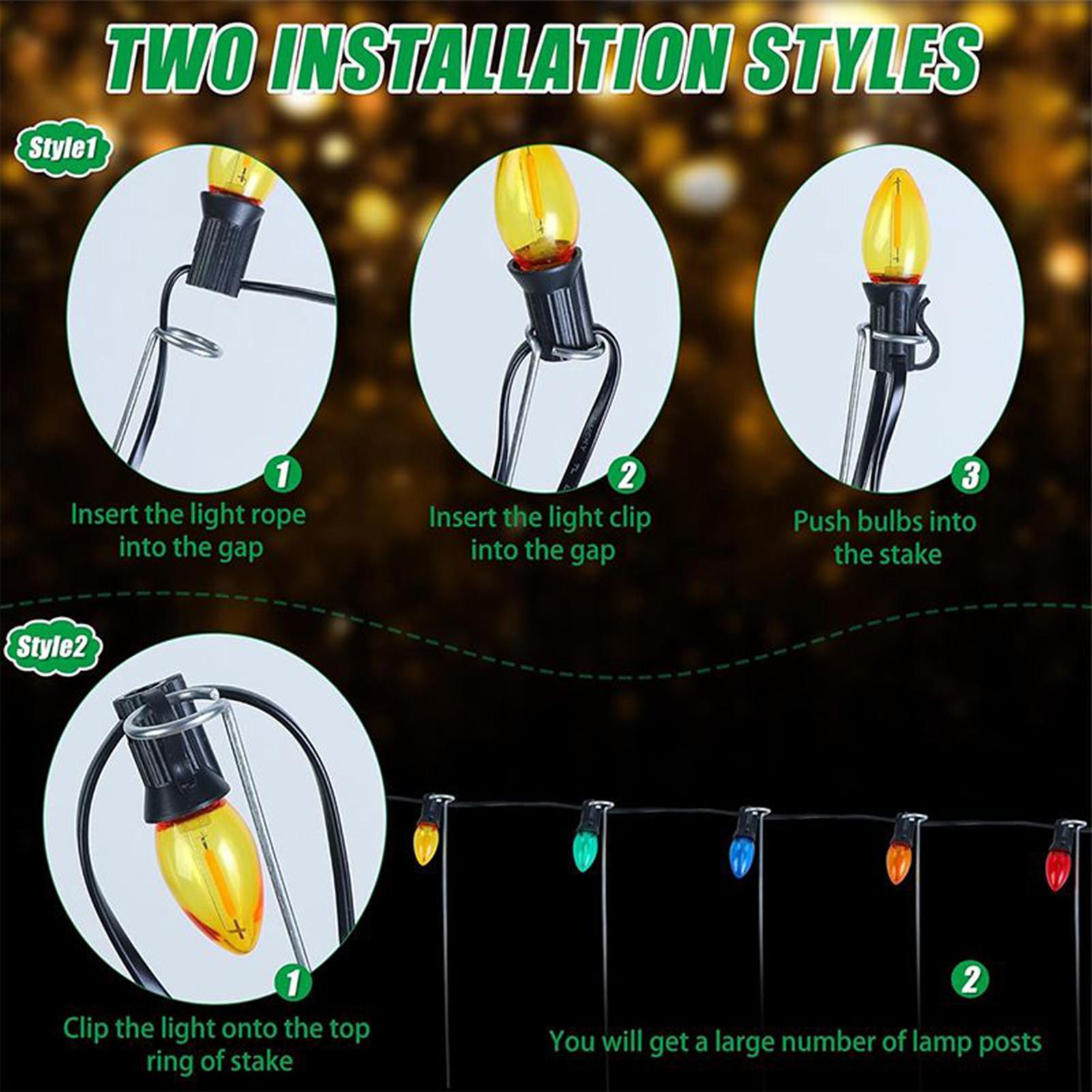 Outdoor Lighting In Ground - Weihnachtslichtpfähle, 30,5 cm, Rasen, Boden, Außendekoration,