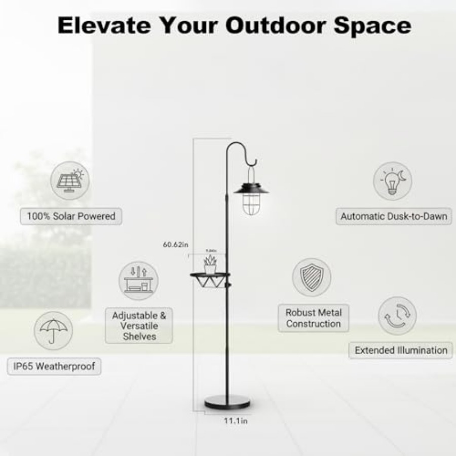 Solar-Stehlampe mit Tisch, 60  – Outdoor Lighting Lamps Bewertung und Preis