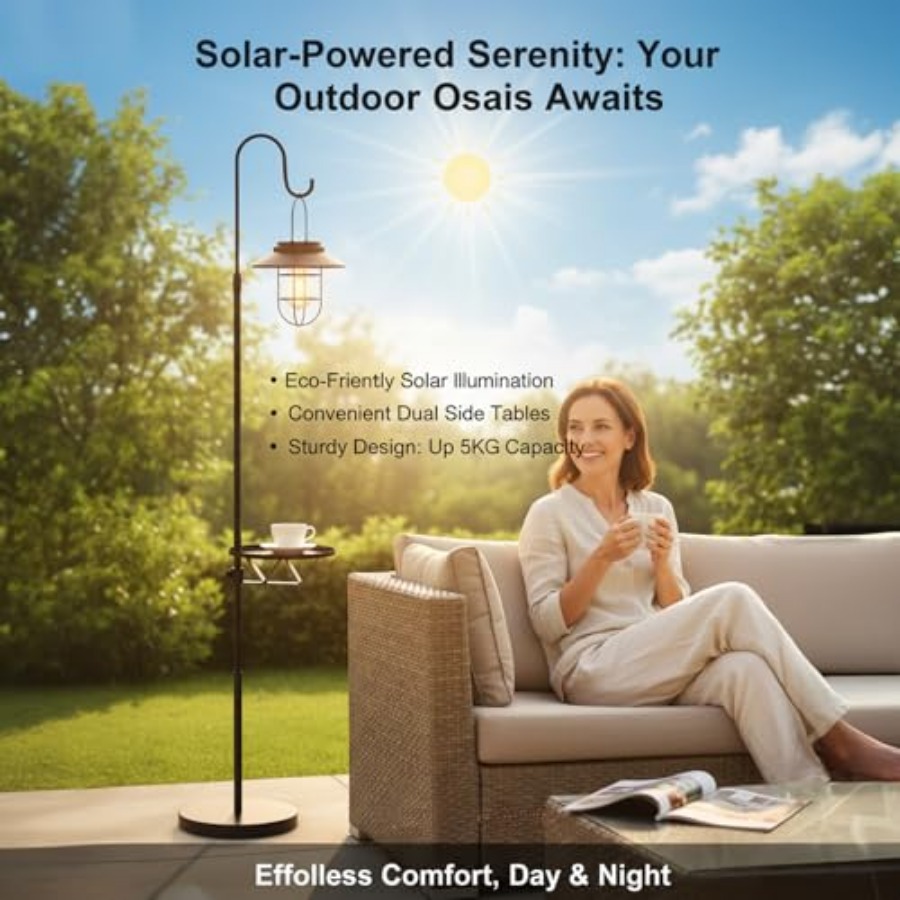 Solar-Stehlampe mit Tisch, 60  – Outdoor Lighting Lamps Bewertung und Preis