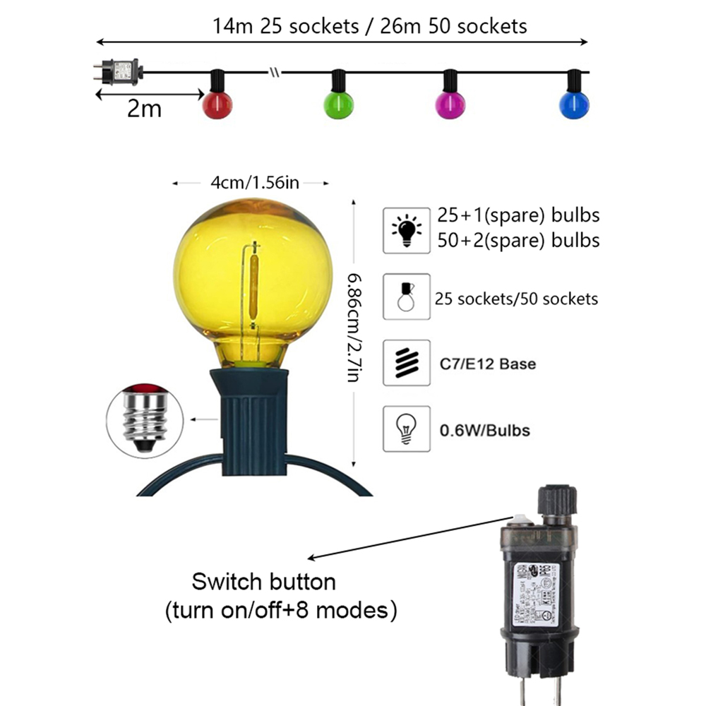 26M Festoon G40 LED Globus-Lic – Outdoor Lighting Gazebo Bewertung und Preis